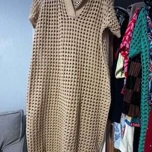 Elegant Tan Knit Dress